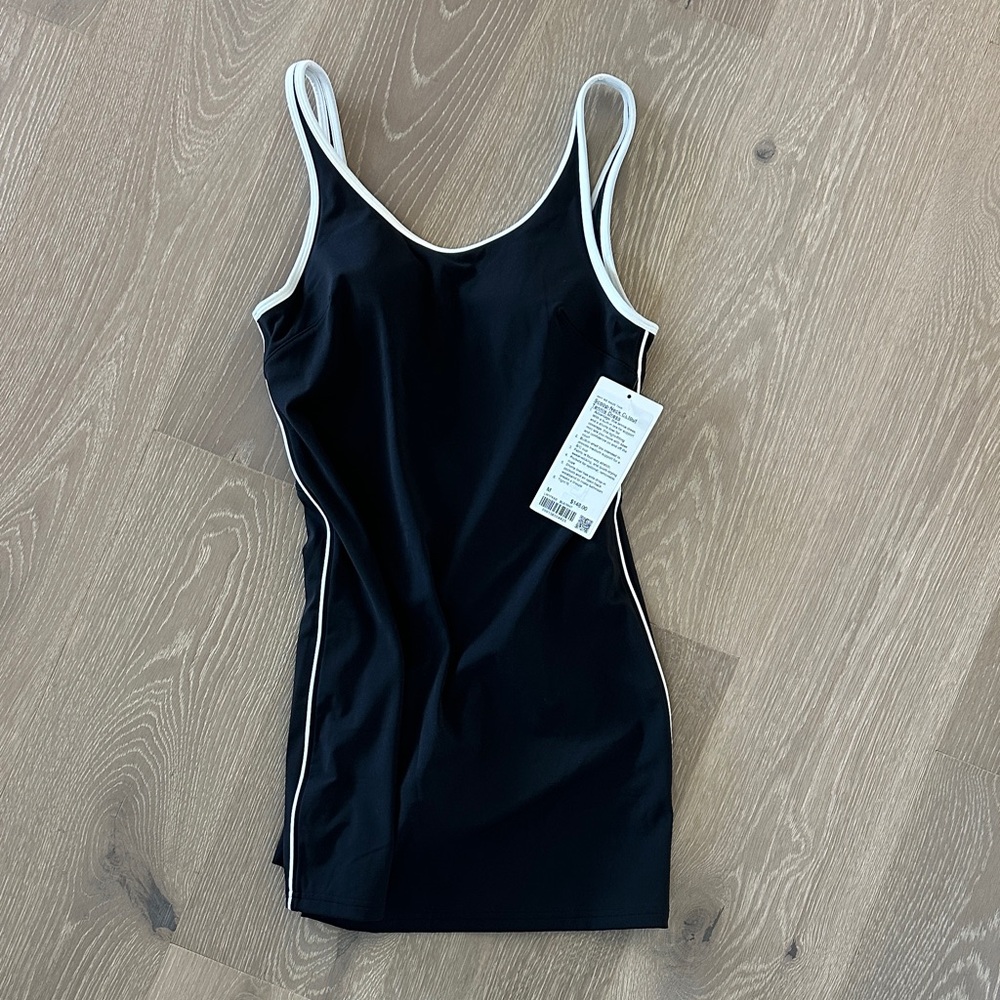 Lululemon Black / White Scoop-Neck Cutout Tennis Dress